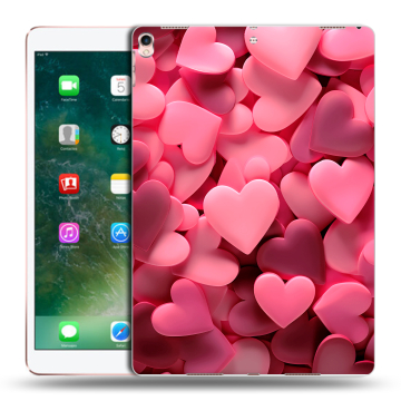 Силиконовый чехол на Ipad Pro 10.5 с принтом розовые сердечки Силиконовый чехол на Ipad Pro 10.5 с принтом розовые сердечки