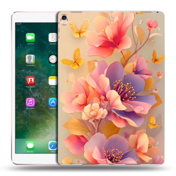 Силиконовый чехол на Ipad Pro 10.5 с принтом Цветы и бабочки