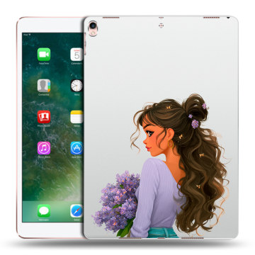 Силиконовый чехол на планшета Ipad Pro 10.5 с принтом девушка цветы