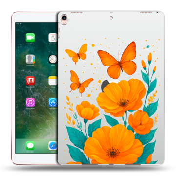 Силиконовый чехол на Ipad Pro 10.5 с принтом цветы бабочки