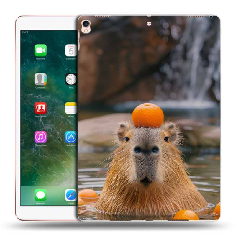 Силиконовый чехол на Ipad Pro 10.5 с принтом Капибара с апельсином Силиконовый чехол на Ipad Pro 10.5 с принтом Капибара с апельсином