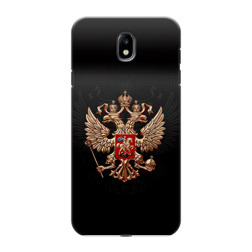 Силиконовый противоударный чехол на Samsung Galaxy J7 (2017) с принтом Герб России