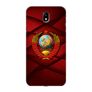 Силиконовый противоударный чехол на Samsung Galaxy J7 (2017) с принтом Герб СССР