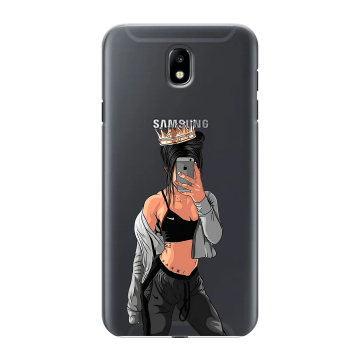 Силиконовый противоударный чехол на Samsung Galaxy J7 (2017) с принтом Женские принты