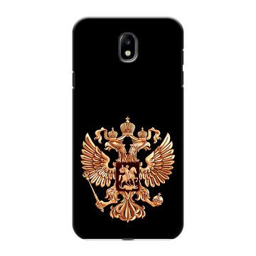 Силиконовый противоударный чехол на Samsung Galaxy J7 (2017) с принтом Герб России золотой Силиконовый противоударный чехол на Samsung Galaxy J7 (2017) с принтом Герб России золотой