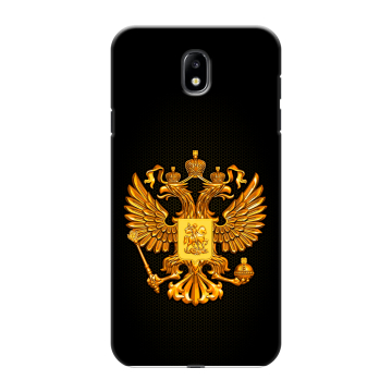Силиконовый противоударный чехол на Samsung Galaxy J7 (2017) с принтом Герб России желтый Силиконовый противоударный чехол на Samsung Galaxy J7 (2017) с принтом Герб России желтый
