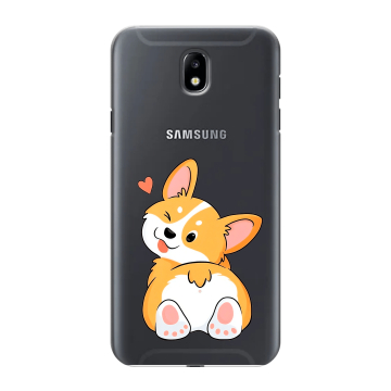 Силиконовый противоударный чехол на Samsung Galaxy J7 (2017) с принтом Корги Силиконовый противоударный чехол на Samsung Galaxy J7 (2017) с принтом Корги
