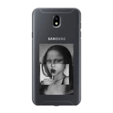 Силиконовый противоударный чехол на Samsung Galaxy J7 (2017) с принтом Мона Лиза Силиконовый противоударный чехол на Samsung Galaxy J7 (2017) с принтом Мона Лиза
