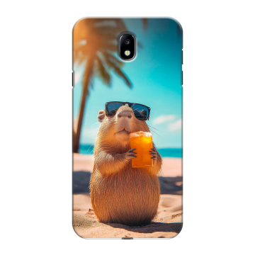 Силиконовый противоударный чехол на Samsung Galaxy J7 (2017) с принтом Капибара