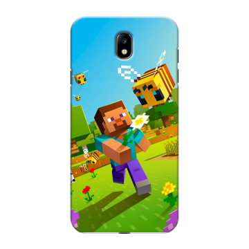 Силиконовый противоударный чехол на Samsung Galaxy J7 (2017) с принтом Майнкрафт Minecraft