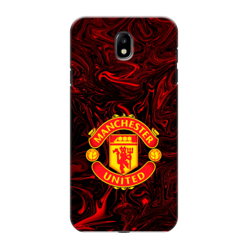 Силиконовый противоударный чехол на Samsung Galaxy J7 (2017) с принтом Manchester United Силиконовый противоударный чехол на Samsung Galaxy J7 (2017) с принтом Manchester United