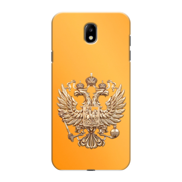 Силиконовый противоударный чехол на Samsung Galaxy J7 (2017) с принтом Герб Флаг России Силиконовый противоударный чехол на Samsung Galaxy J7 (2017) с принтом Герб Флаг России