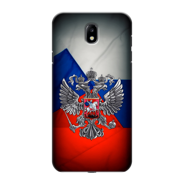 Силиконовый противоударный чехол на Samsung Galaxy J7 (2017) с принтом Флаг России Силиконовый противоударный чехол на Samsung Galaxy J7 (2017) с принтом Флаг России
