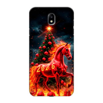 Силиконовый противоударный чехол на Samsung Galaxy J7 (2017) с принтом Новый год Силиконовый противоударный чехол на Samsung Galaxy J7 (2017) с принтом Новый год