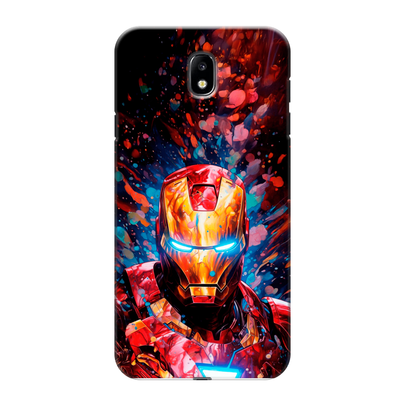 Силиконовый противоударный чехол на Samsung Galaxy J7 (2017) с принтом Железный человек Ironman Силиконовый противоударный чехол на Samsung Galaxy J7 (2017) с принтом Железный человек Ironman