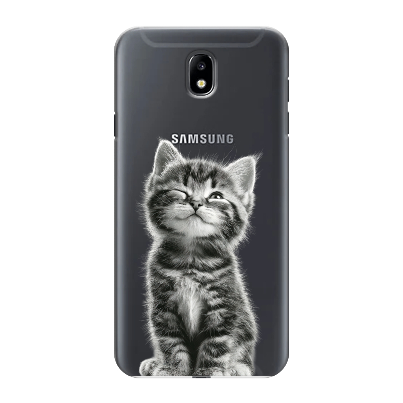 Пластиковый чехол на Samsung Galaxy J7 (2017) с принтом Котенок Пластиковый чехол на Samsung Galaxy J7 (2017) с принтом Котенок