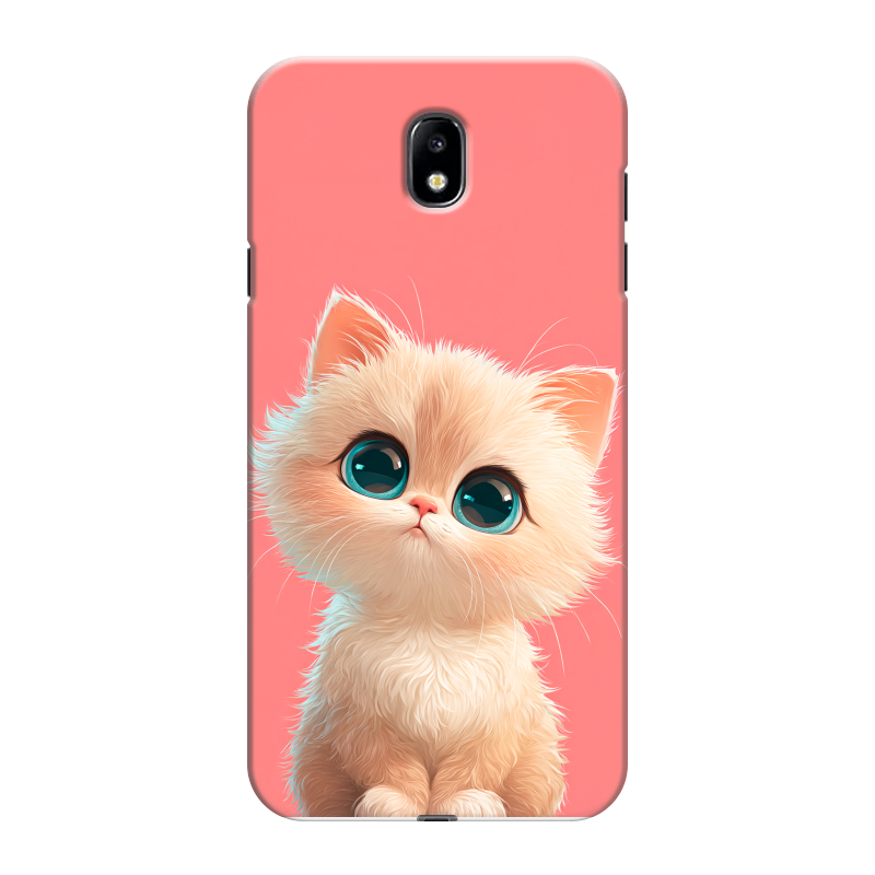Силиконовый противоударный чехол на Samsung Galaxy J7 (2017) с принтом Розовый котенок Силиконовый противоударный чехол на Samsung Galaxy J7 (2017) с принтом Розовый котенок