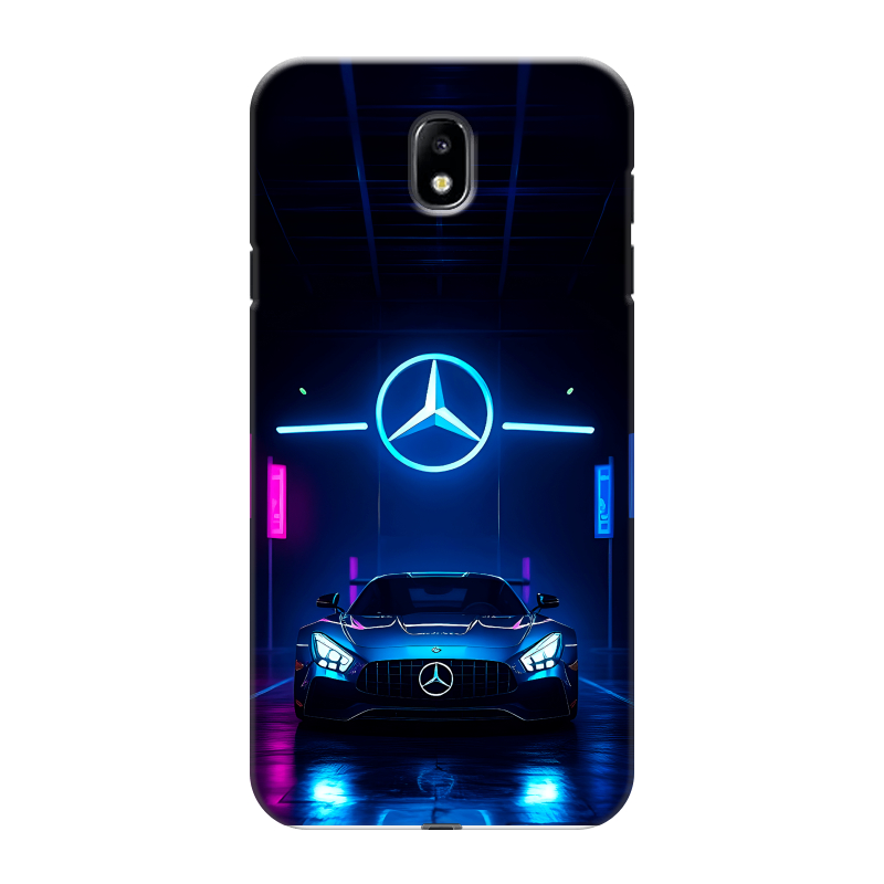 Силиконовый противоударный чехол на Samsung Galaxy J7 (2017) с принтом Mercedes Мерседес Силиконовый противоударный чехол на Samsung Galaxy J7 (2017) с принтом Mercedes Мерседес
