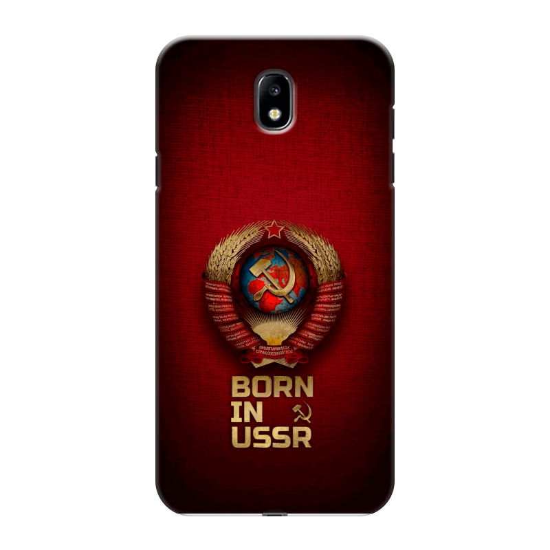 Пластиковый чехол на Samsung Galaxy J7 (2017) с принтом Флаг Герб СССР Пластиковый чехол на Samsung Galaxy J7 (2017) с принтом Флаг Герб СССР