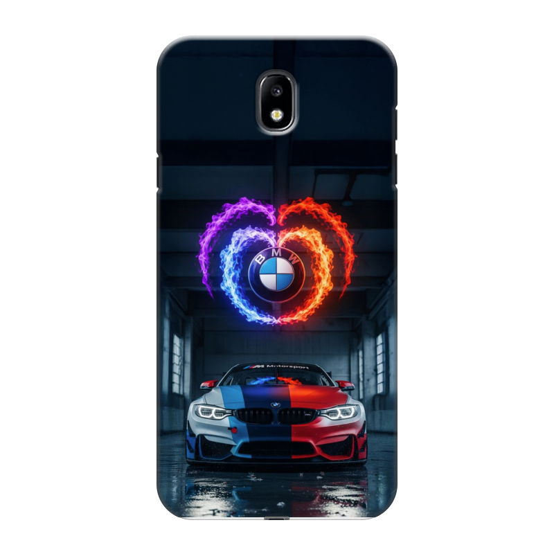 Силиконовый противоударный чехол на Samsung Galaxy J7 (2017) с принтом BMW БМВ Силиконовый противоударный чехол на Samsung Galaxy J7 (2017) с принтом BMW БМВ