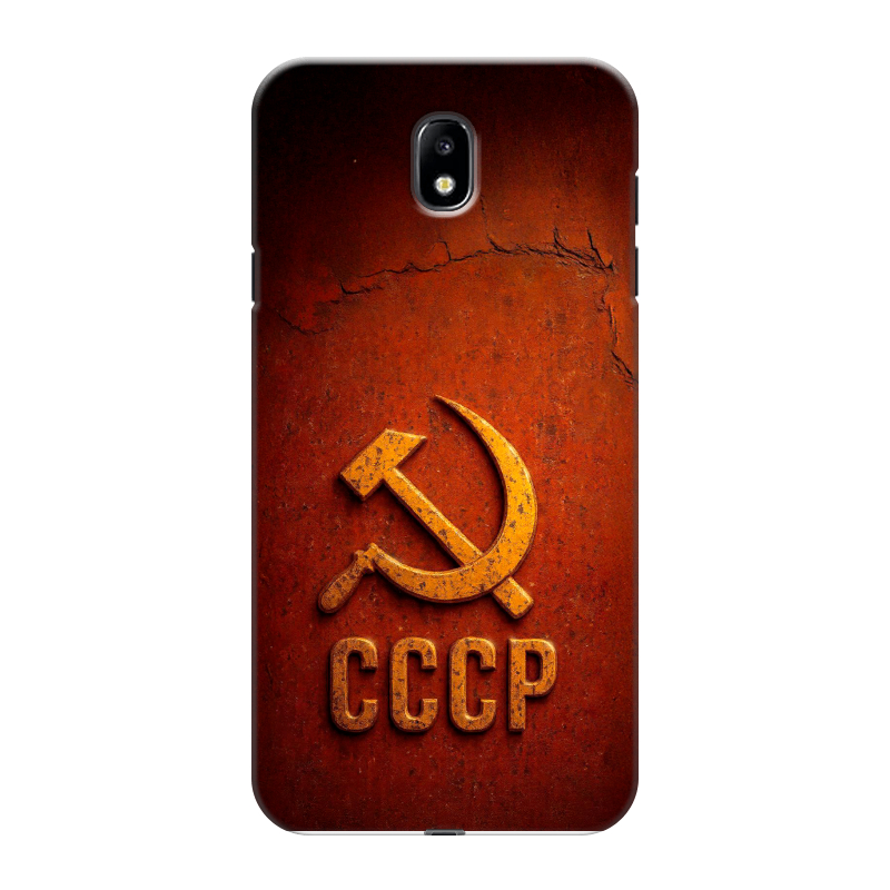 Силиконовый противоударный чехол на Samsung Galaxy J7 (2017) с принтом Флаг Герб СССР Силиконовый противоударный чехол на Samsung Galaxy J7 (2017) с принтом Флаг Герб СССР