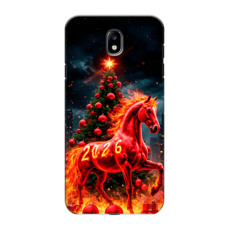 Пластиковый чехол на Samsung Galaxy J7 (2017) с принтом Новый год Пластиковый чехол на Samsung Galaxy J7 (2017) с принтом Новый год