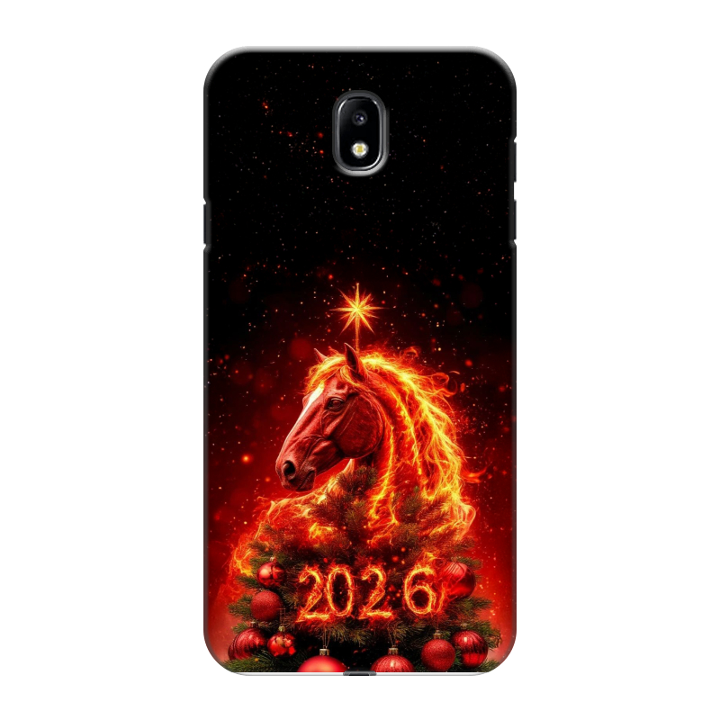 Силиконовый противоударный чехол на Samsung Galaxy J7 (2017) с принтом Новый год Силиконовый противоударный чехол на Samsung Galaxy J7 (2017) с принтом Новый год