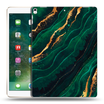 Силиконовый чехол на планшета Ipad Pro 12.9 (2017) с принтом Мрамор зеленое золото Силиконовый чехол на планшета Ipad Pro 12.9 (2017) с принтом Мрамор зеленое золото