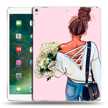 Силиконовый чехол на планшета Ipad Pro 12.9 (2017) с принтом Девушка и букет Силиконовый чехол на планшета Ipad Pro 12.9 (2017) с принтом Девушка и букет