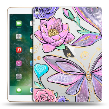 Силиконовый чехол на Ipad Pro 12.9 (2017) с принтом Бабочки и цветы Силиконовый чехол на Ipad Pro 12.9 (2017) с принтом Бабочки и цветы