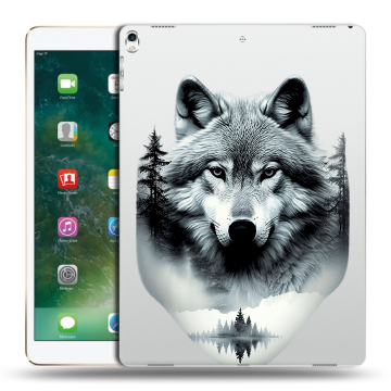 Силиконовый чехол на Ipad Pro 12.9 (2017) с принтом Волк в лесу Силиконовый чехол на Ipad Pro 12.9 (2017) с принтом Волк в лесу