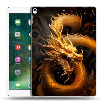 Силиконовый чехол на Ipad Pro 12.9 (2017) с принтом Золотой дракон Силиконовый чехол на Ipad Pro 12.9 (2017) с принтом Золотой дракон