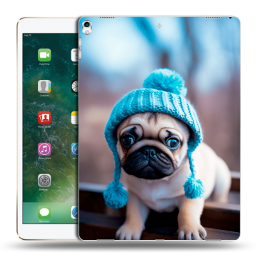 Силиконовый чехол на Ipad Pro 12.9 (2017) с принтом Мопс в шапке Силиконовый чехол на Ipad Pro 12.9 (2017) с принтом Мопс в шапке
