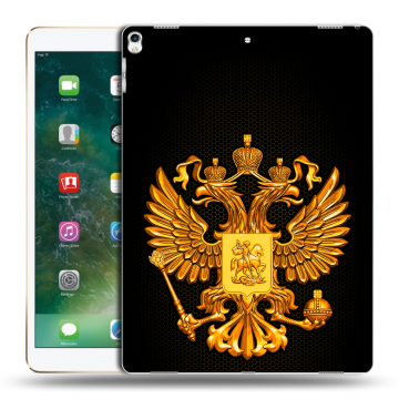 Силиконовый чехол на Ipad Pro 12.9 (2017) с принтом Герб России желтый