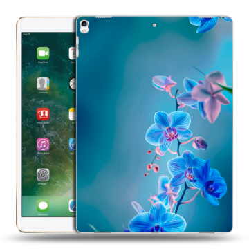 Силиконовый чехол на Ipad Pro 12.9 (2017) с принтом Голубые цветы