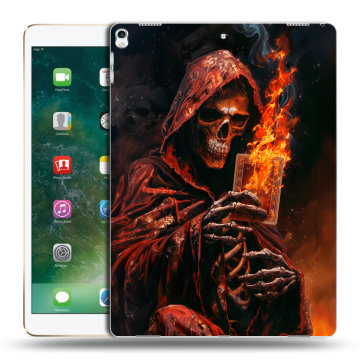 Силиконовый чехол на Ipad Pro 12.9 (2017) с принтом Скелет и карты Силиконовый чехол на Ipad Pro 12.9 (2017) с принтом Скелет и карты