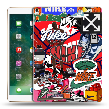 Силиконовый чехол на Ipad Pro 12.9 (2017) с принтом Найк Nike яркий Силиконовый чехол на Ipad Pro 12.9 (2017) с принтом Найк Nike яркий