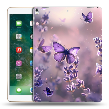 Силиконовый чехол на Ipad Pro 12.9 (2017) с принтом бабочки и лаванда