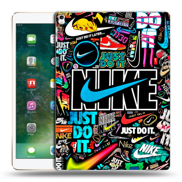 Силиконовый чехол на Ipad Pro 12.9 (2017) с принтом найк nike черный Силиконовый чехол на Ipad Pro 12.9 (2017) с принтом найк nike черный
