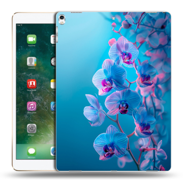 Силиконовый чехол на Ipad Pro 12.9 (2017) с принтом голубые орхидеи Силиконовый чехол на Ipad Pro 12.9 (2017) с принтом голубые орхидеи