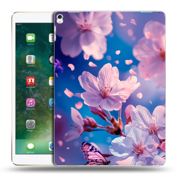 Силиконовый чехол на Ipad Pro 12.9 (2017) с принтом цветы бабочки Силиконовый чехол на Ipad Pro 12.9 (2017) с принтом цветы бабочки