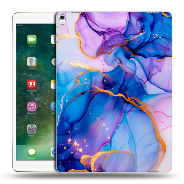Силиконовый чехол на Ipad Pro 12.9 (2017) с принтом синий мрамор Силиконовый чехол на Ipad Pro 12.9 (2017) с принтом синий мрамор