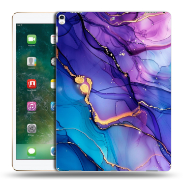 Силиконовый чехол на Ipad Pro 12.9 (2017) с принтом синий мрамор Силиконовый чехол на Ipad Pro 12.9 (2017) с принтом синий мрамор