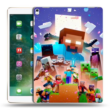 Силиконовый чехол на Ipad Pro 12.9 (2017) с принтом Майнкрафт Minecraft Силиконовый чехол на Ipad Pro 12.9 (2017) с принтом Майнкрафт Minecraft