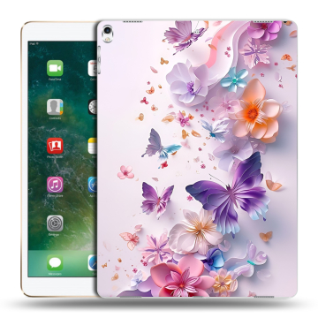 Силиконовый чехол на Ipad Pro 12.9 (2017) с принтом цветы бабочки