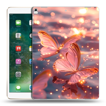Силиконовый чехол на Ipad Pro 12.9 (2017) с принтом бабочки розовые