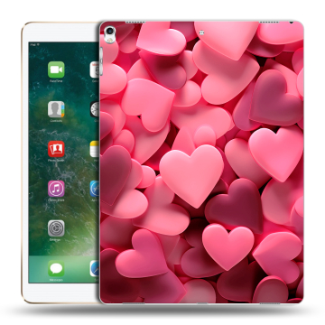 Силиконовый чехол на Ipad Pro 12.9 (2017) с принтом розовые сердечки Силиконовый чехол на Ipad Pro 12.9 (2017) с принтом розовые сердечки