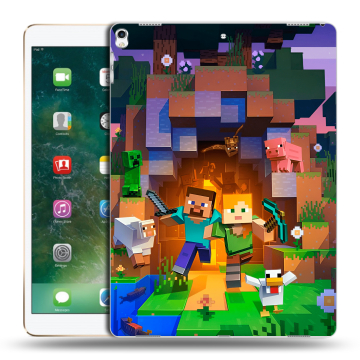 Силиконовый чехол на Ipad Pro 12.9 (2017) с принтом Майнкрафт Minecraft Силиконовый чехол на Ipad Pro 12.9 (2017) с принтом Майнкрафт Minecraft
