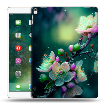 Силиконовый чехол на Ipad Pro 12.9 (2017) с принтом Цветы и мрамор