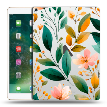 Силиконовый чехол на Ipad Pro 12.9 (2017) с принтом Цветы паттерн Силиконовый чехол на Ipad Pro 12.9 (2017) с принтом Цветы паттерн